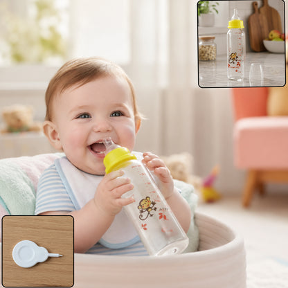 Glass baby feeding bottle usage view