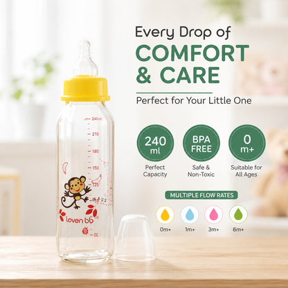 Glass baby feeding bottle feature view