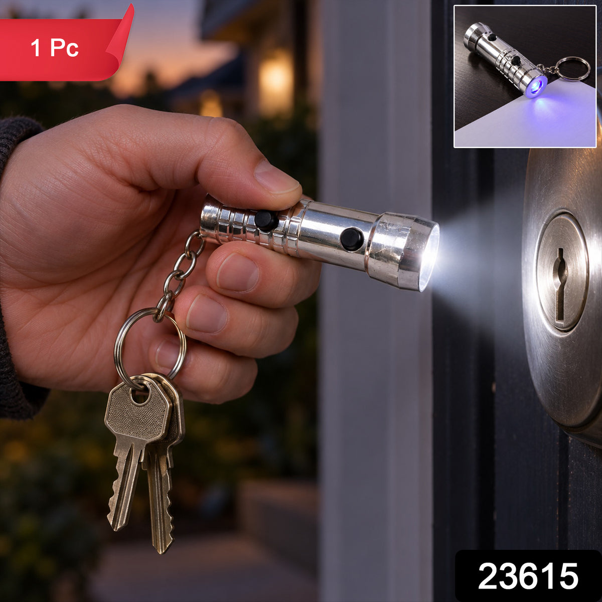 Mini keychain torch with white and UV light 2