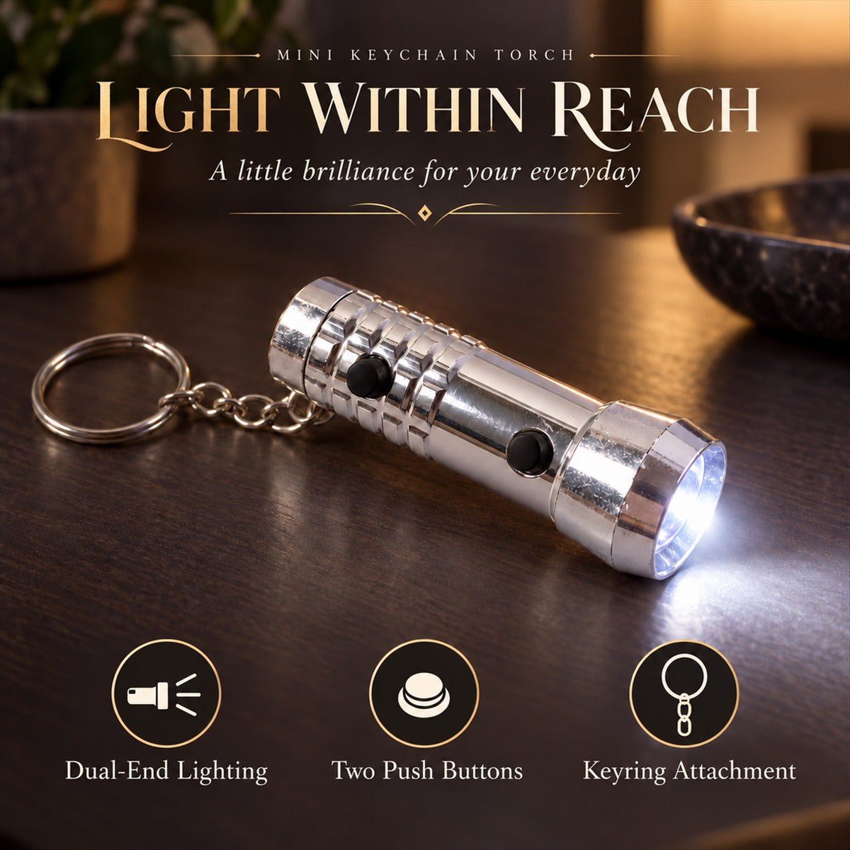Mini keychain torch with white and UV light 7