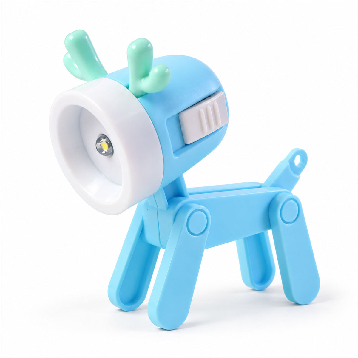Mini deer LED desk lamp with pattern discs - white background