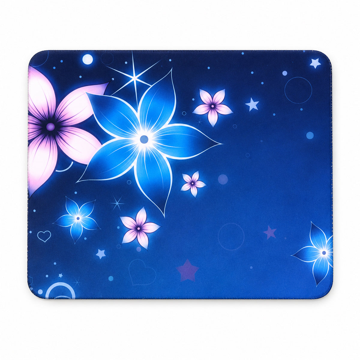 Blue floral mouse pad - white background