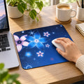 Floral Mouse Pad with Non Slip Rubber Base (1 Pc, 26x21 Cm)