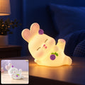 Cute Reclining Rabbit Night Light with Warm Glow for Bedside Decoration (1 Pc)