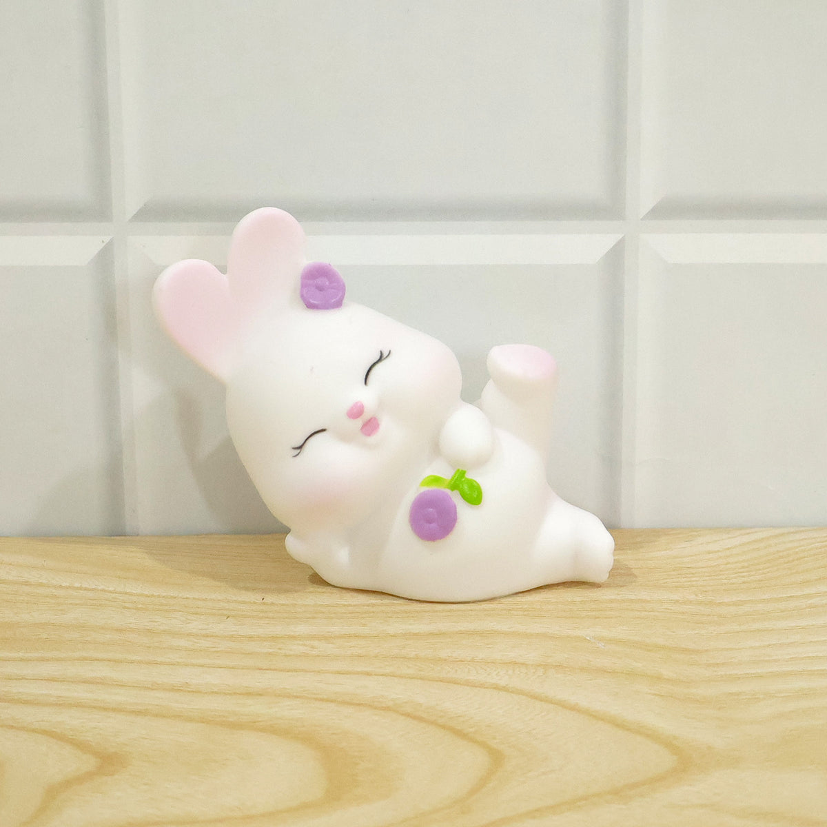 Actual photograph of reclining rabbit lamp