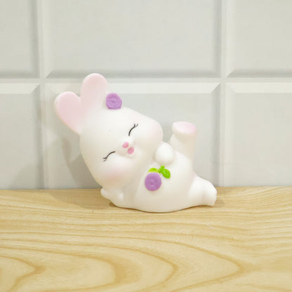 Actual photograph of reclining rabbit lamp