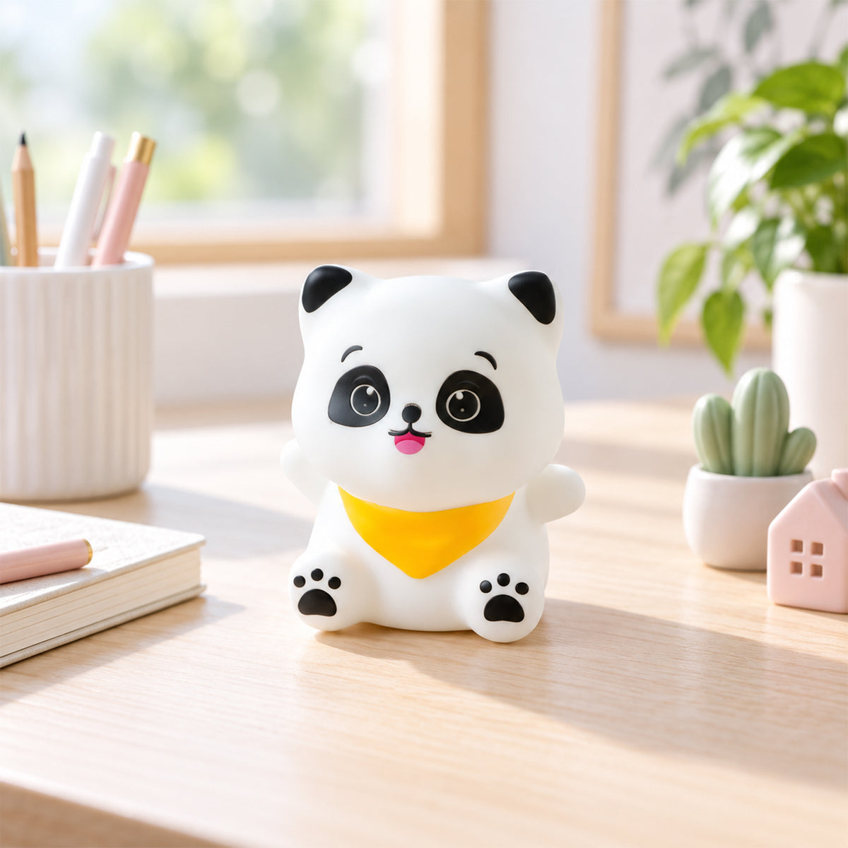Panda scarf lamp glow view