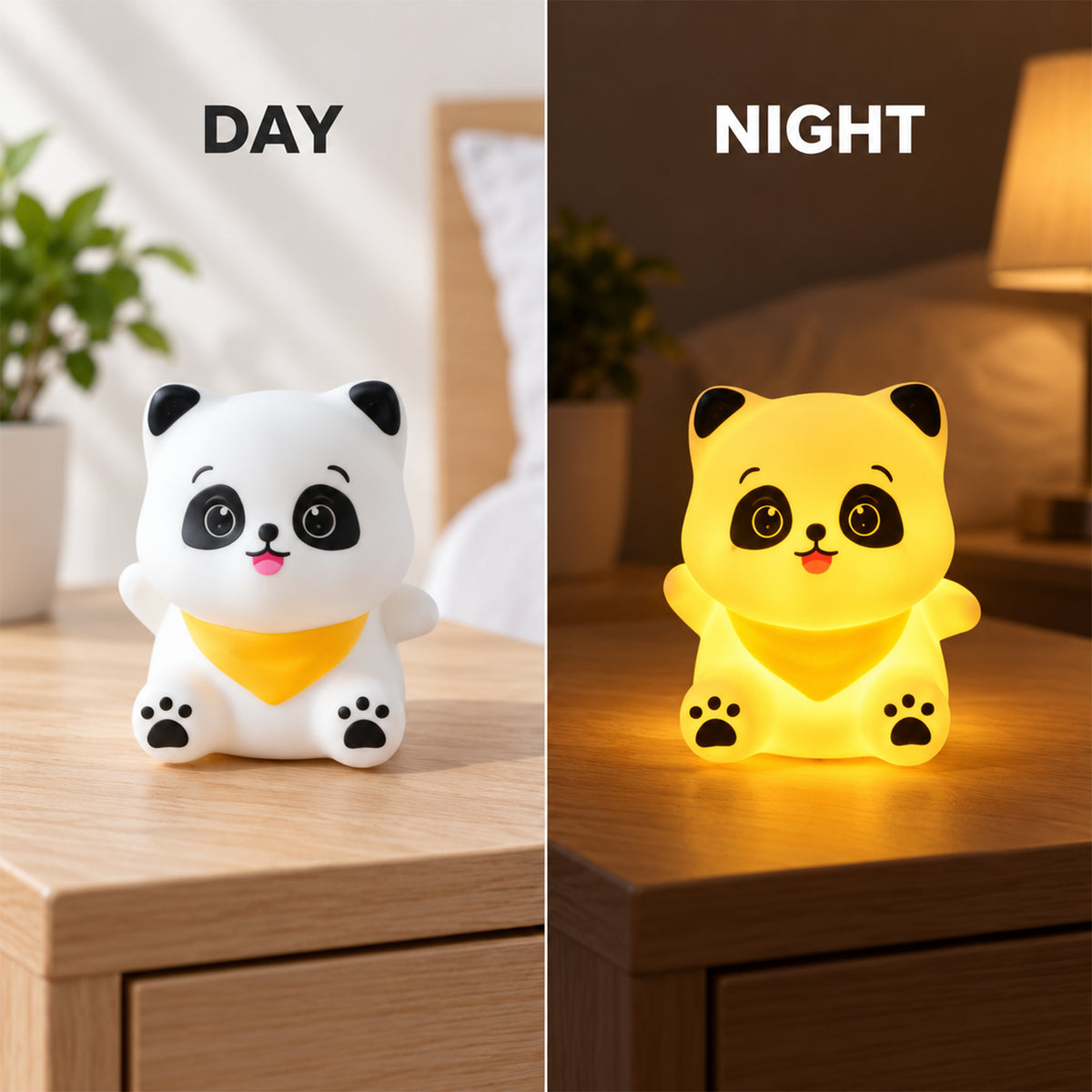 Bedside room decor panda lamp