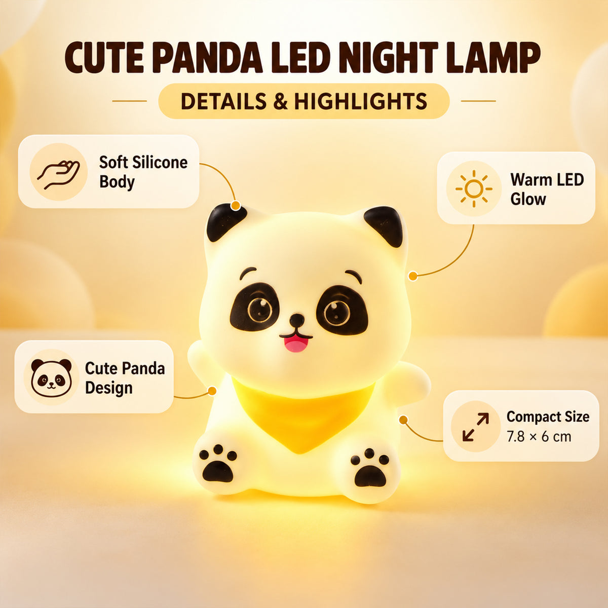 Panda scarf lamp detail