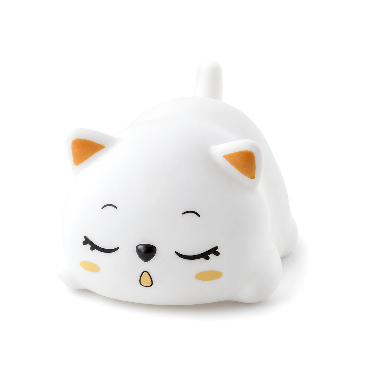 Sleeping cat lamp on white background