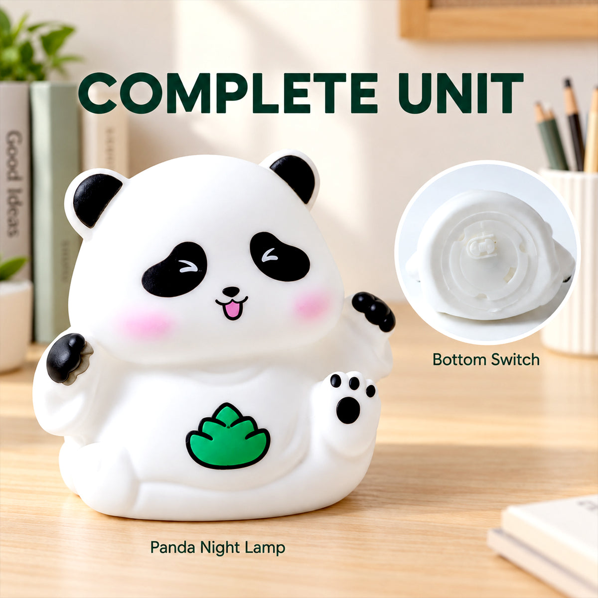 Panda lamp and bottom switch detail