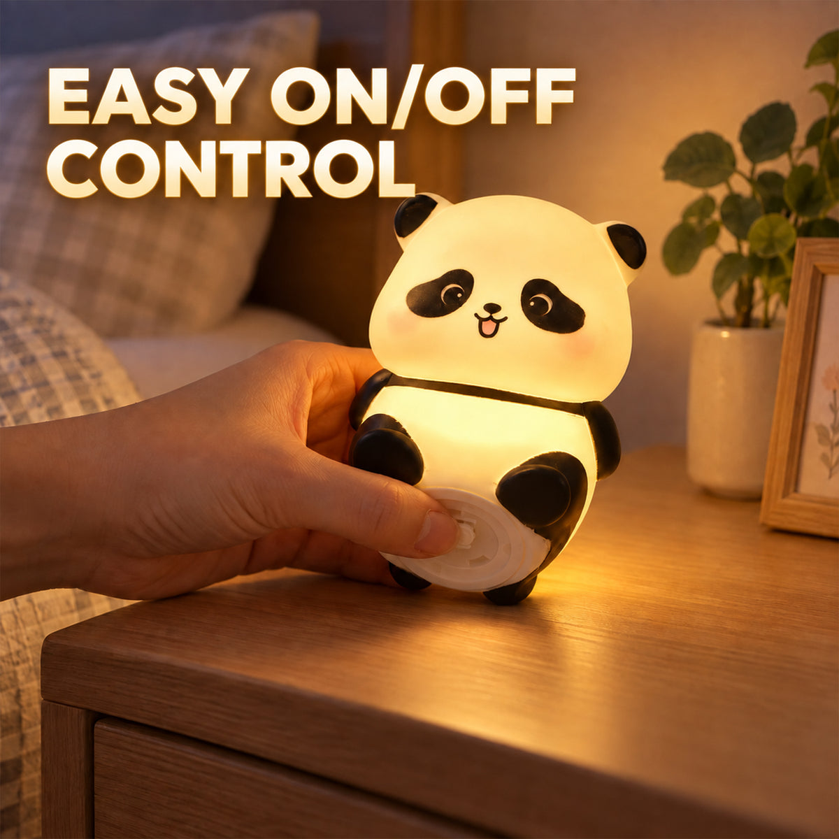 Live photo of sitting panda LED night light