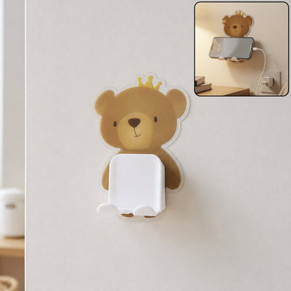 Wall-mounted mobile phone charging stand in durable plastic for organized charging