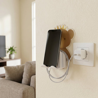 Support for charging smartphone securely and conveniently by the wall