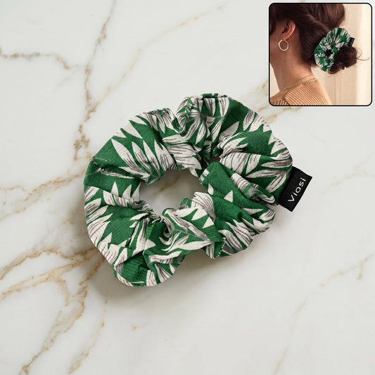 Fabric hair scrunchie made from soft elastic fabric for gentle hair hold