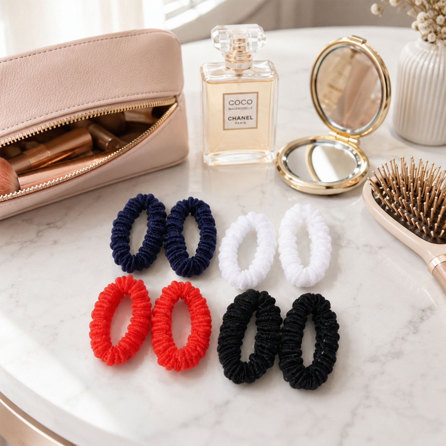Mix Color Soft Elastic Hairband Set Stretchable Hair Bands for Women Girls (1 Set)