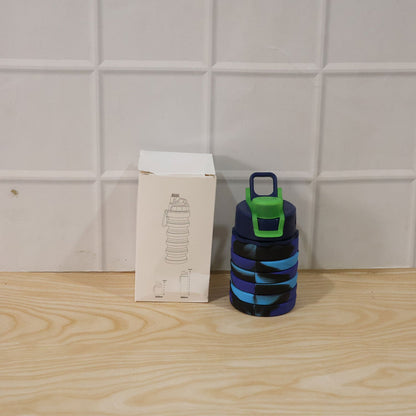 Sili Fold Collapsible Silicone Water Bottle Leakproof with Carabiner (500ml)