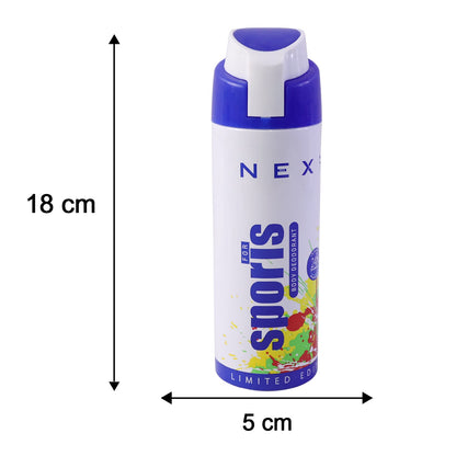 Nex Sport Body Spray size label detail