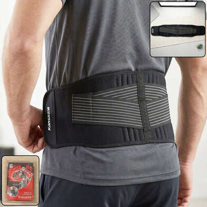 Lower back support belt wearing