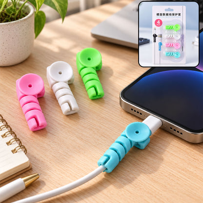 Spiral silicone cable protector sleeve set - view 1