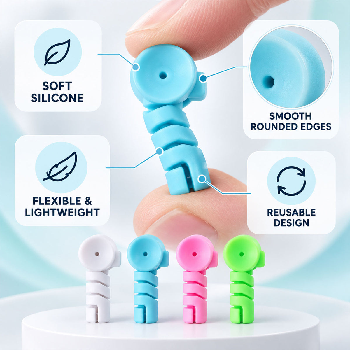 Spiral silicone cable protector sleeve set - view 4