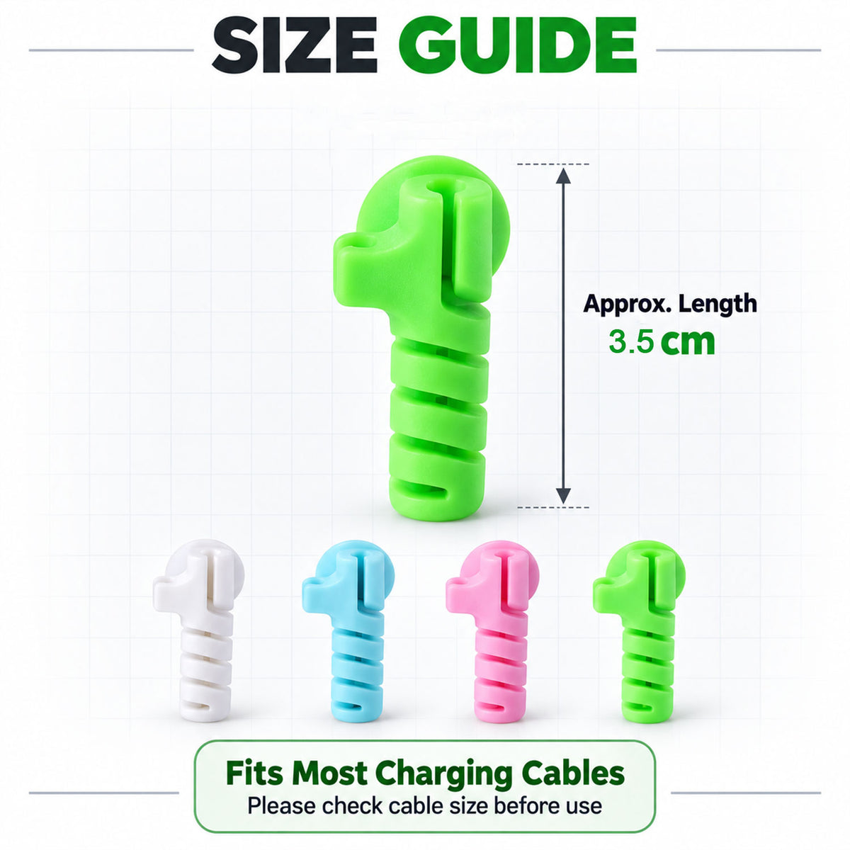 Spiral silicone cable protector sleeve set - view 6