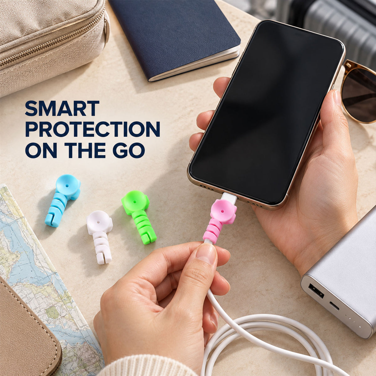 Spiral silicone cable protector sleeve set - view 9