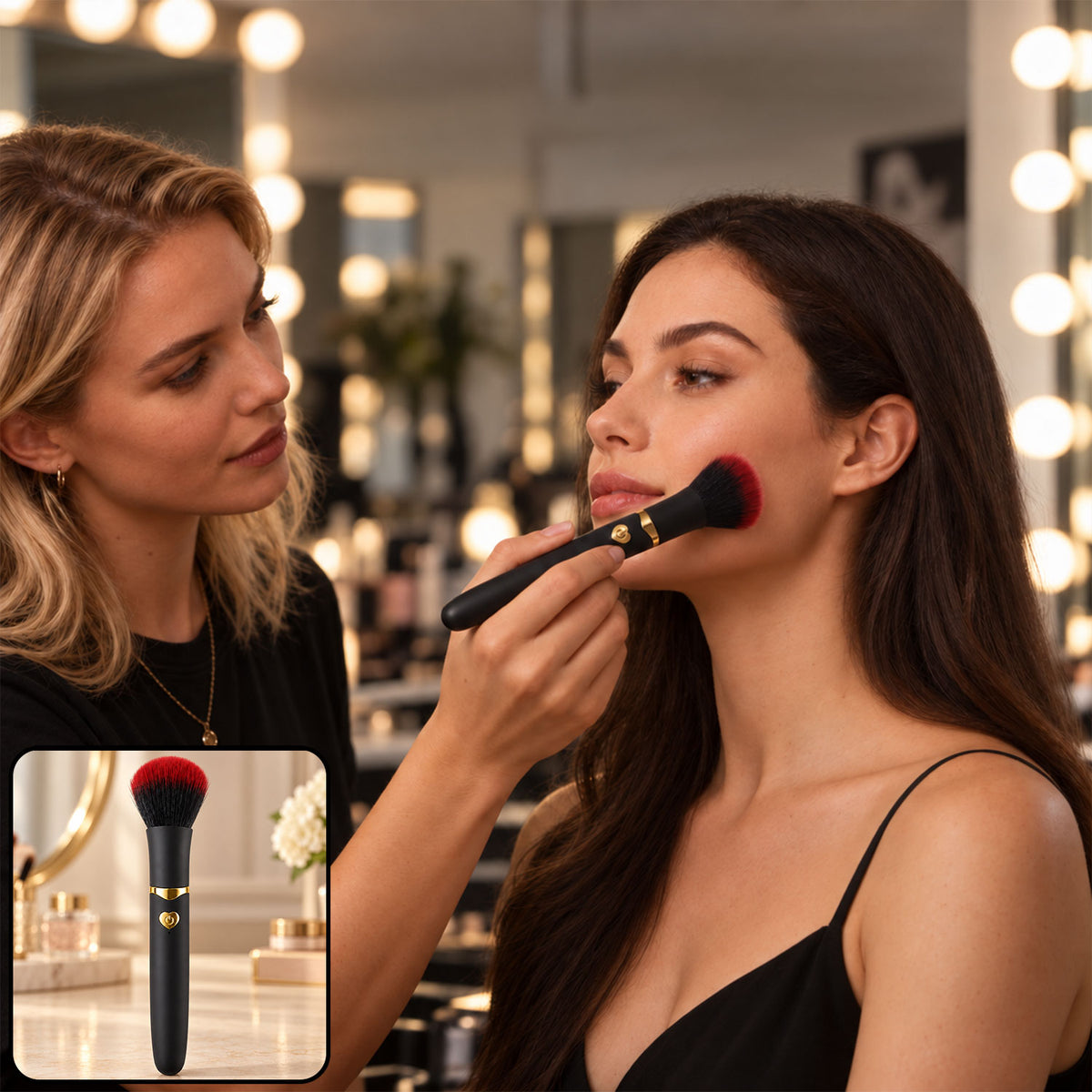 Makeup brush used to apply face makeup