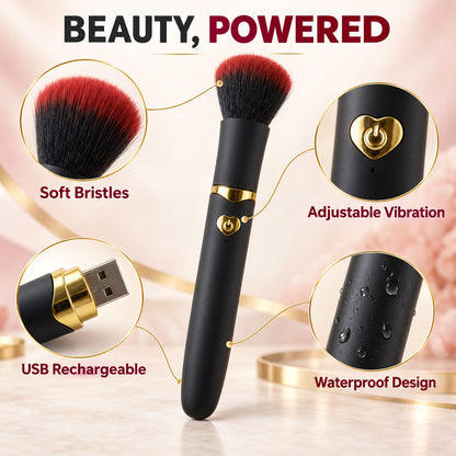 Makeup brush USB connector and vibration control details