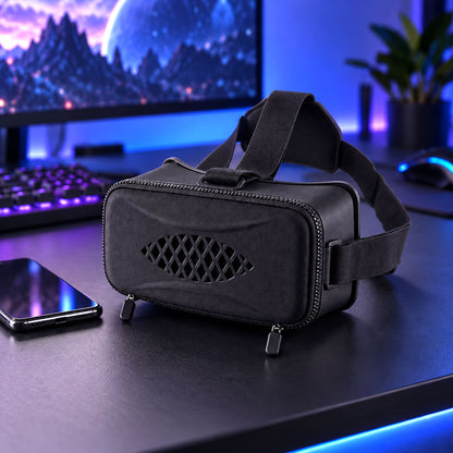 Smartphone virtual reality headset with adjustable head strap - view 03
