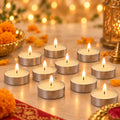 Decorative Wax Tea Light Candles for Diwali Puja and Home Decor (10 Pc Set)