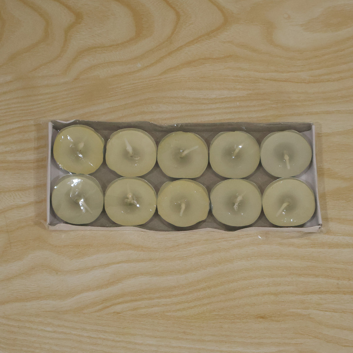 Decorative wax tea light candles actual set of ten candles