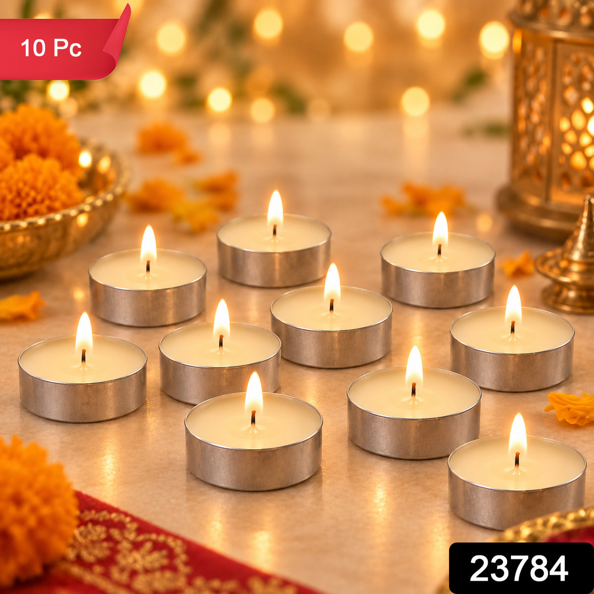 Decorative wax tea light candles 10 Pc label