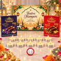 Wax Tea Light Candles & Blueberry Cheesecake + Biscolata Wafer Rolls Festive Gift Hamper
