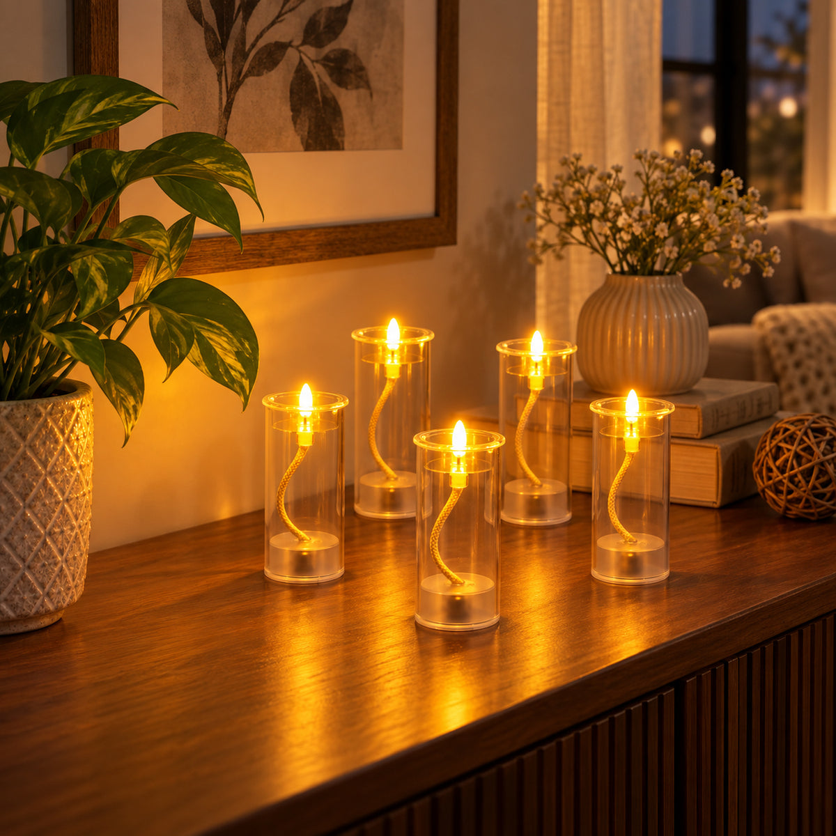 Flameless LED plastic swing candle 08