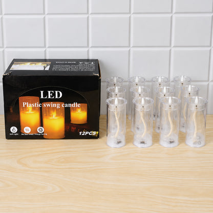 Flameless LED plastic swing candle actual product