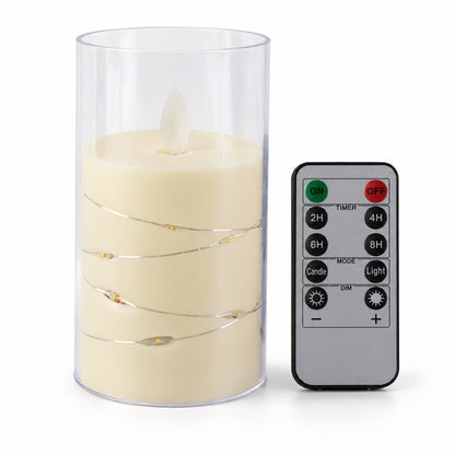 Decorative flameless LED candle with light wire and remote 04