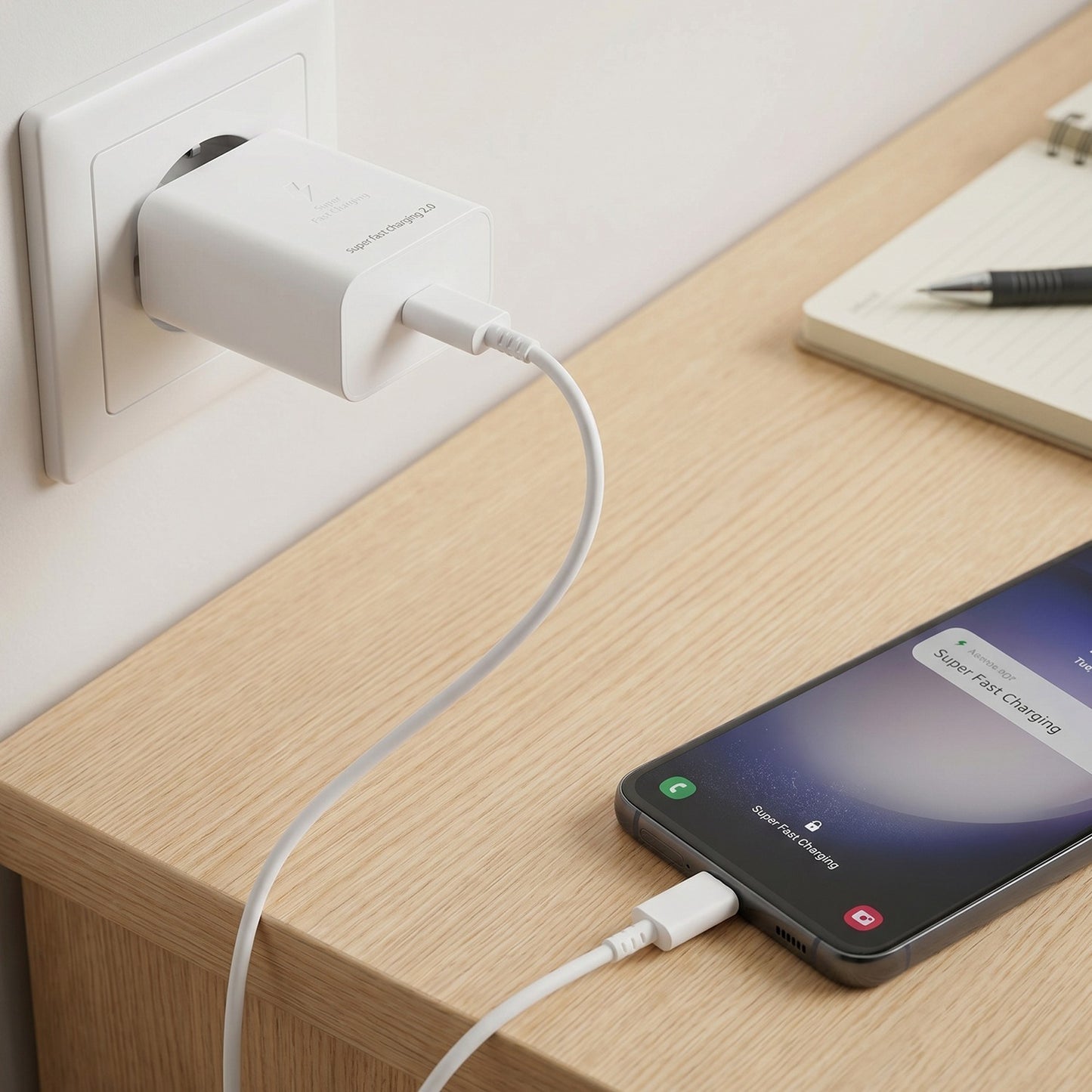 45W Super Fast 2.0 Power Adapter wall charging image