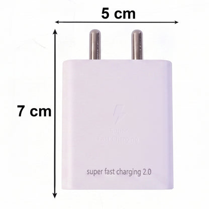 45W Super Fast 2.0 Power Adapter dimension reference image