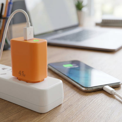 45W super fast wall charger with phone charging setup
