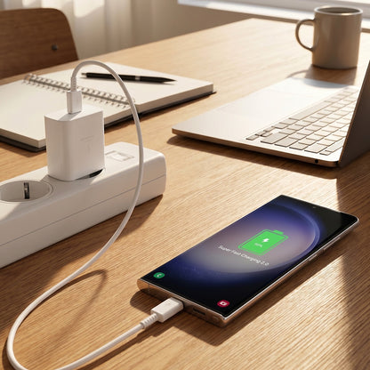 65W power adapter charging phone with Type C cable