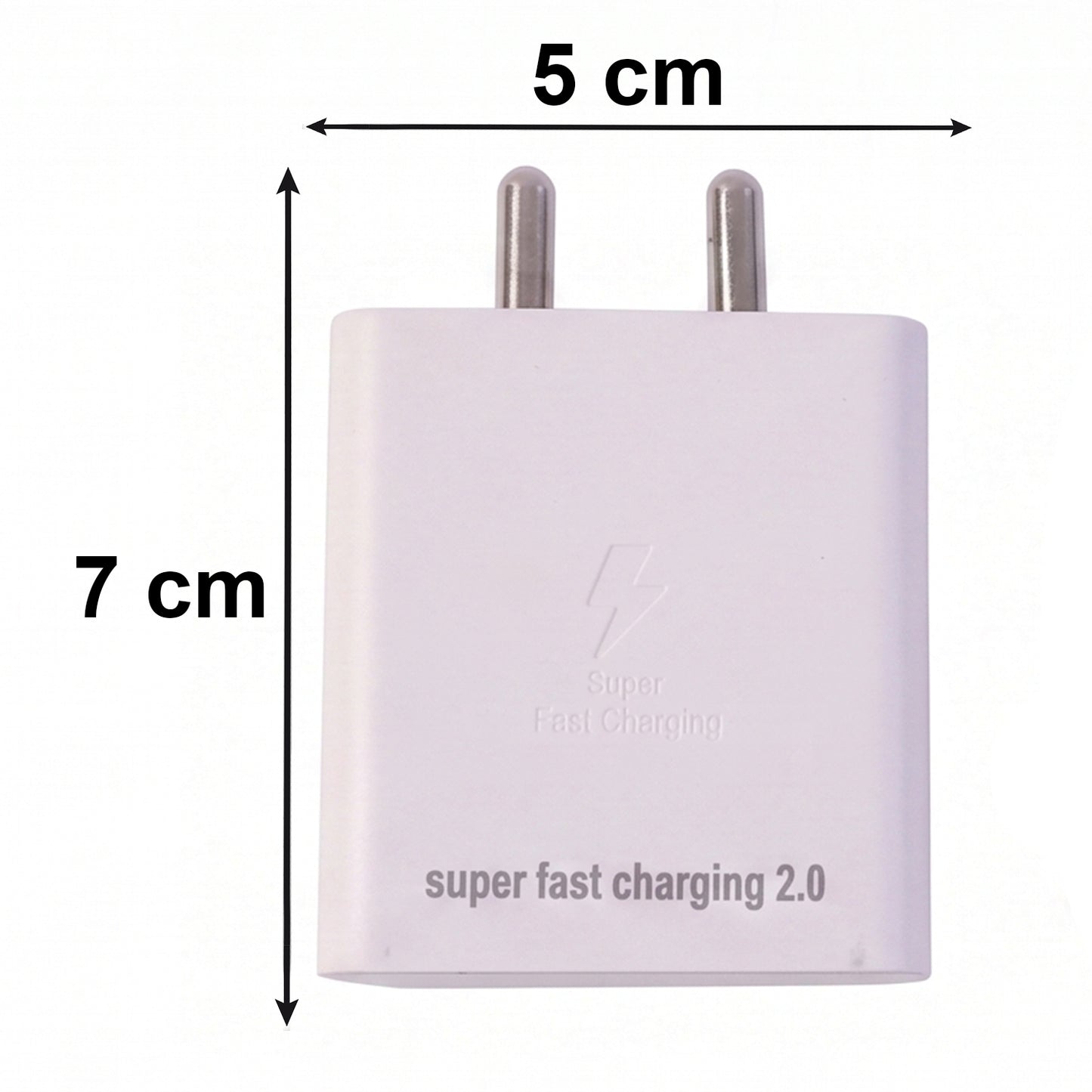 65W power adapter with phone charging setup