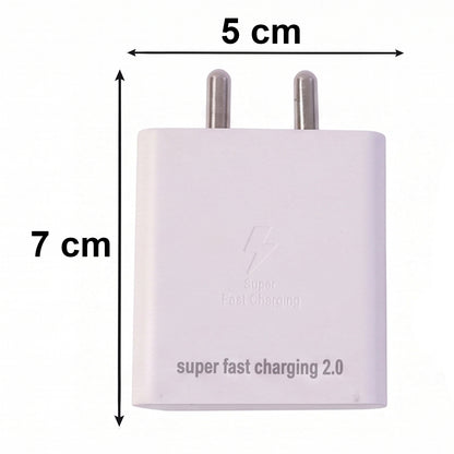 65W power adapter with phone charging setup
