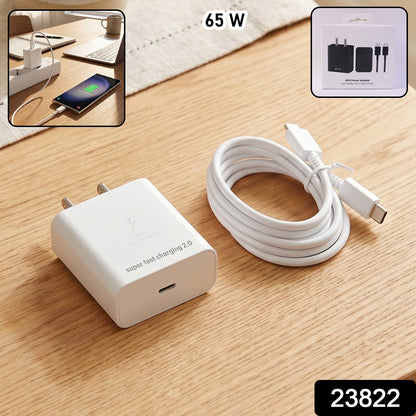 65W power adapter with Type C cable and box