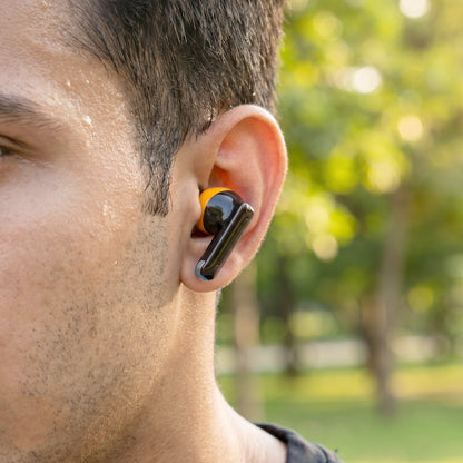 Wireless TWS earbuds in ear use