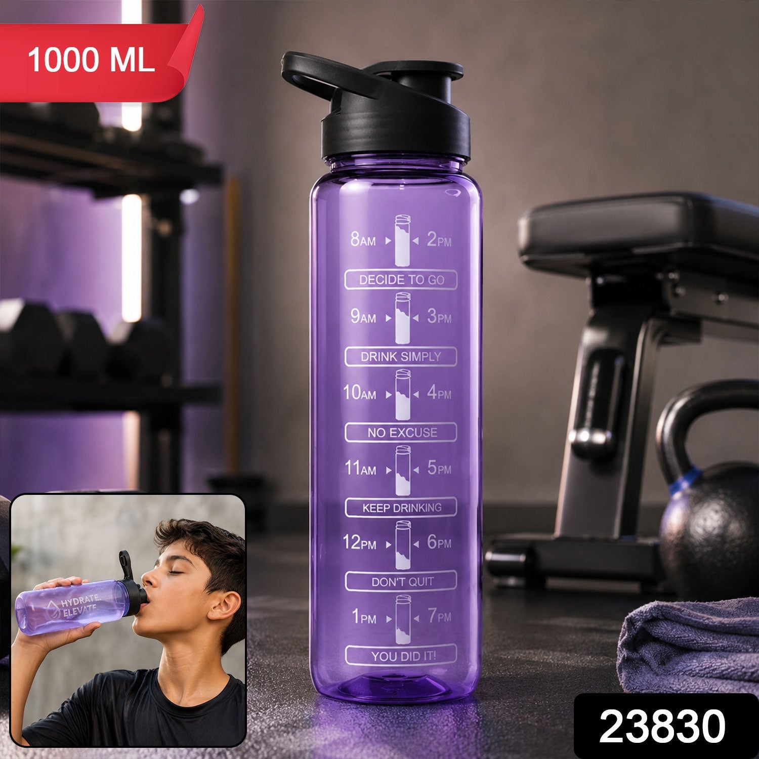 23830 motivational water bottle sku