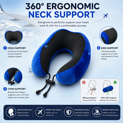 Neck support pillow for air travel
