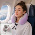 U Shaped Travel Neck Pillow with Ergonomic Support for Flights and Travel (1 Pc)