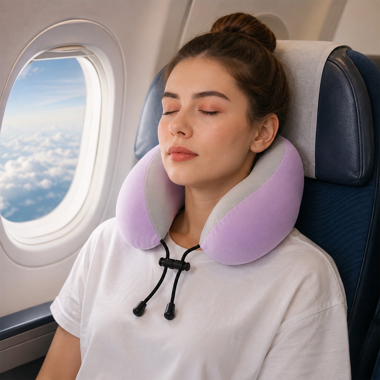 Adjustable U shaped neck cushion