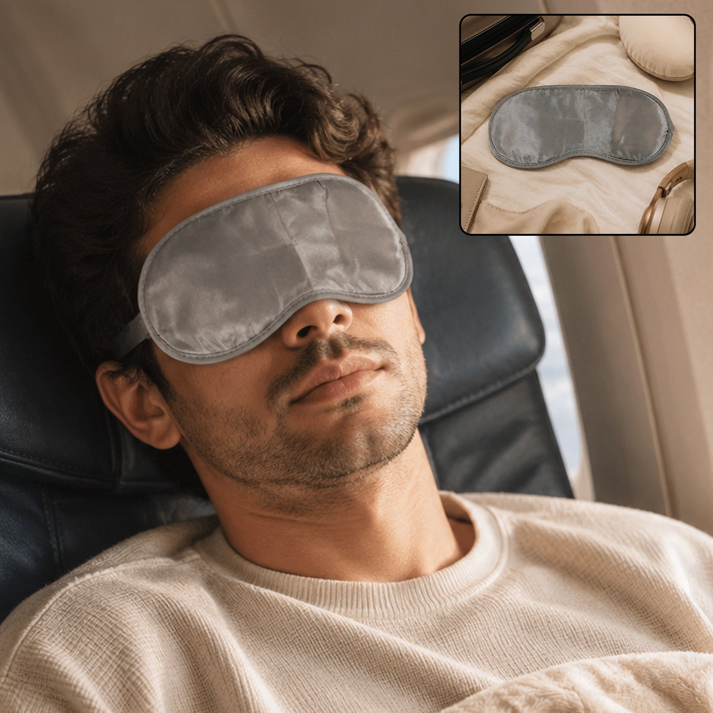 Soft satin sleeping eye mask for comfortable rest - image 1